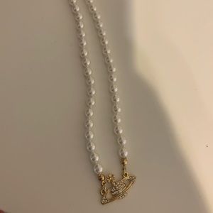 Westwood pearl & gold Saturn choker